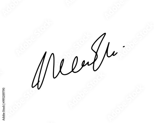 First letter M signature ideas for documents. Vector with transparent background or alpha channel.