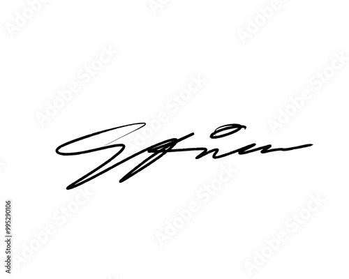 Abstract signature idea starting letter E for document. Vector with transparent background or alpha channel.