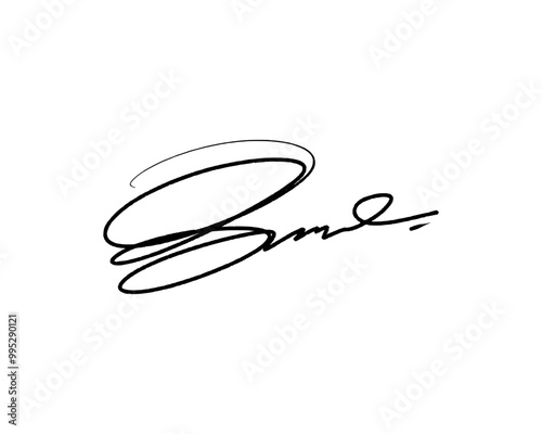 Letter B abstract signature idea for documents. Vector with transparent background or alpha channel.