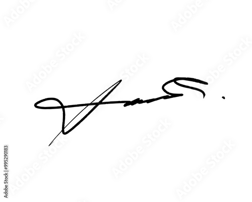 Signature ideas with handwritten letter J. Vector with transparent background or alpha channel.