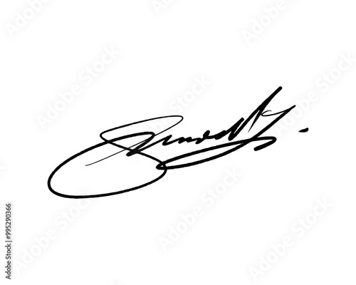 Signature ideas with handwritten letter S. Vector with transparent background or alpha channel.