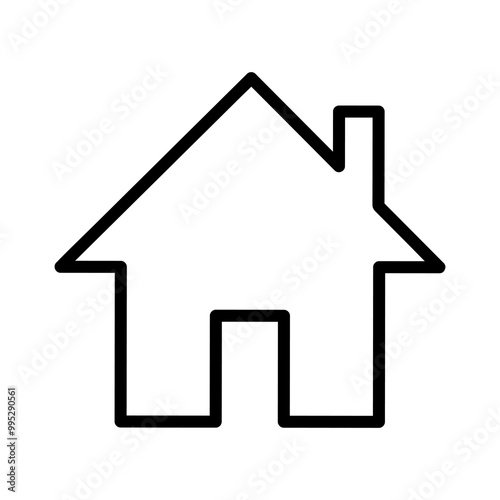 Home line icon. House outline sign. Editable stroke. Vector graphics