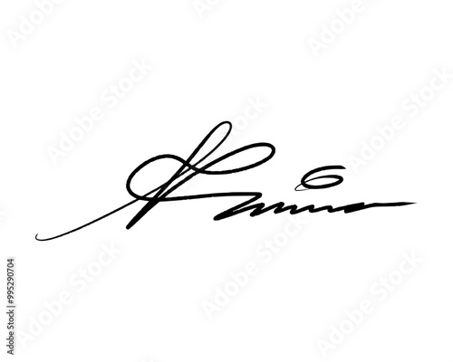 Abstract signature idea starting letter K for document. Vector with transparent background or alpha channel.
