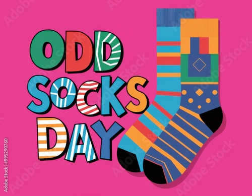 Odd Socks Day Celebration Design for Awareness Campaigns, Posters, Social Media photo