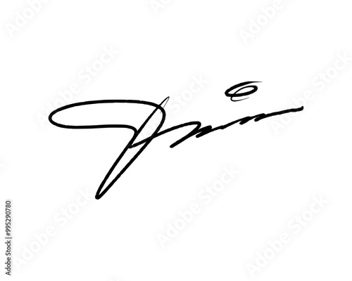 Signature ideas with handwritten letter T. Vector with transparent background or alpha channel.