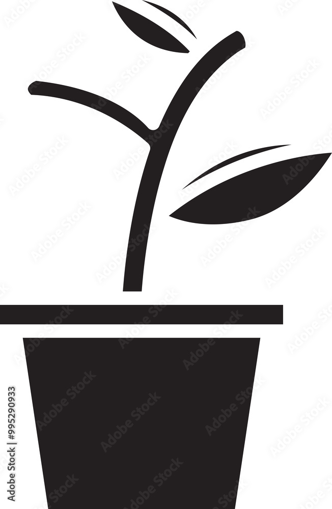 Houseplant Glyph Icon Illustration Houseplant Glyph Icon Illustration