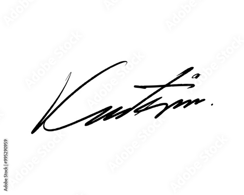 Abstract Signature Idea starting letter K. Vector with transparent background