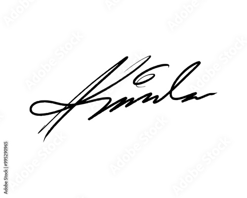 Letter K abstract signature idea for documents. Vector with transparent background or alpha 