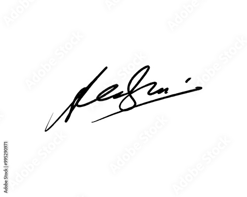 Abstract signature idea starting letter K for document. Vector with transparent background or alpha channel.