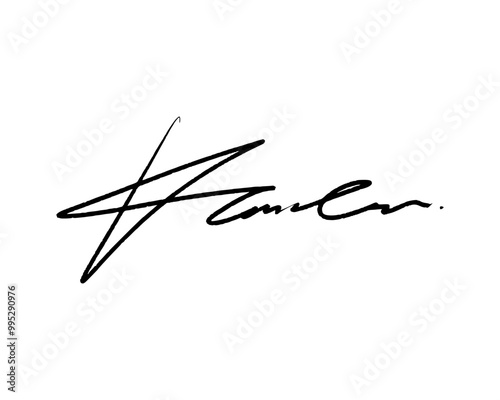 Letter K abstract signature idea for documents