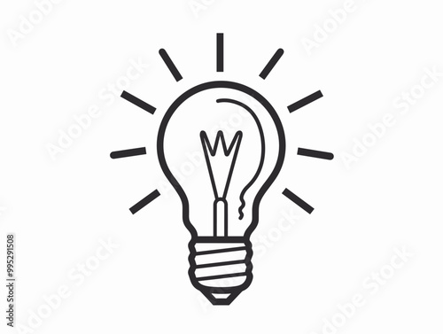 Concept- A brilliant Single Line Lightbulb: The Symbol of a Bright Idea