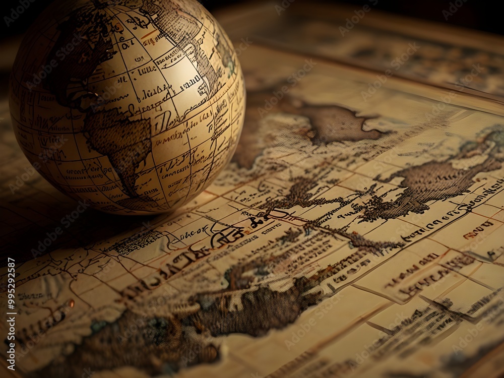 globe on the map globe on the map