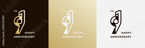 Logo 91th, 91 years anniversary, Creative design template for celebration, birthday and invitation. Editable file