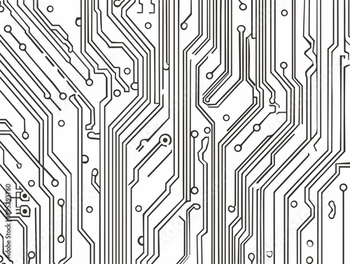 Intricate Single-Line Circuit Board: An Abstract Depiction of Technological Innovation and Creativity