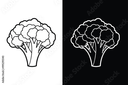 Broccoli line Icon in Flat Design. Easily Editable for Designers