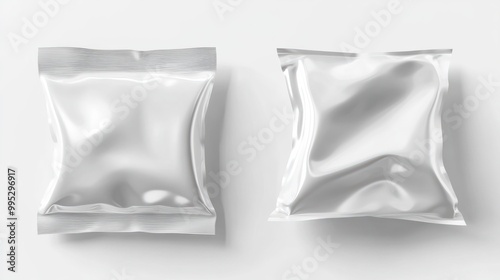 white snack plastic packaging for mockup on white background