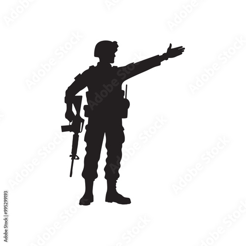 Soldier Silhouette Design, Military Vector illustration