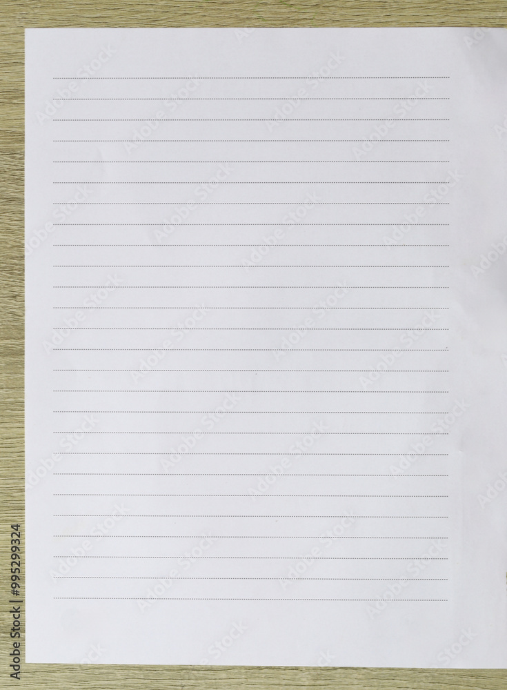 Blank Lined Paper on Wooden Surface Background Blank Lined Paper on Wooden Surface Background