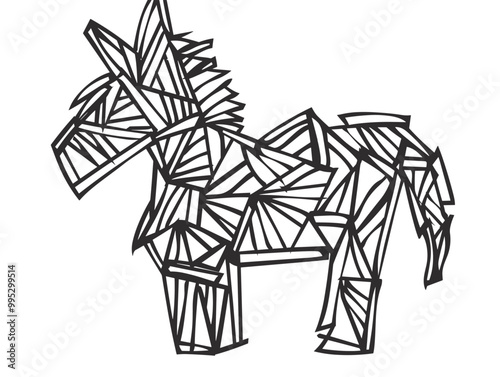 Pinata: A Festive Symbol of Celebration and Tradition Depicted in a Minimalistic One-Line Drawing