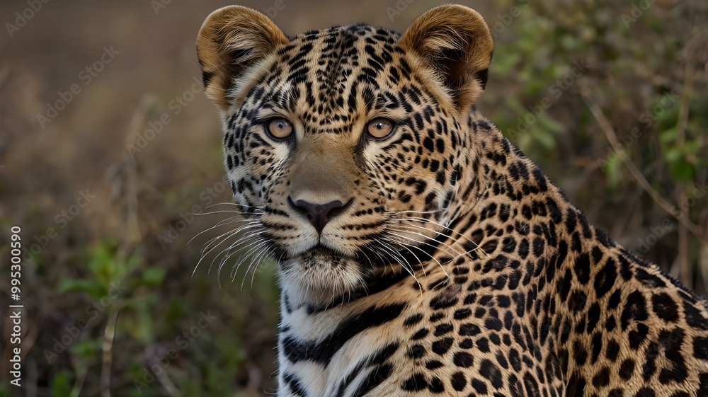 Wildlife Conservation, a wild animal looks straight Wildlife Conservation, a wild animal looks straight