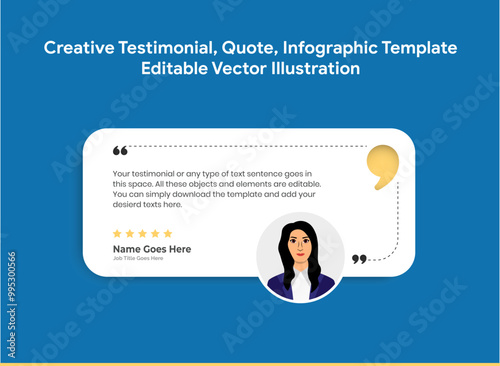 Creative Testimonial Editable Vector template, Empty speech bubbles, What our Clients Say, Quote, Review, Feedback, Infographic Template, Label, editable text box layout design, recommendation note