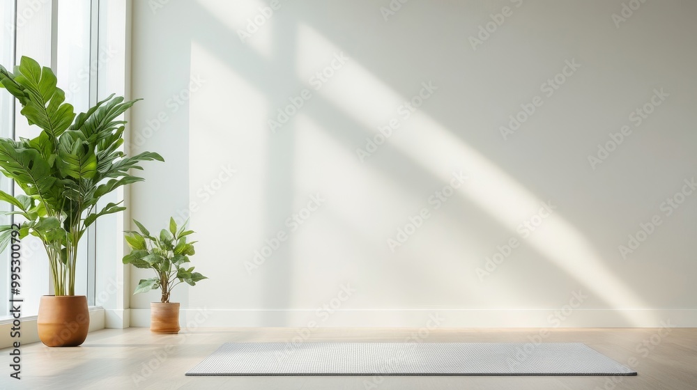 Bright and Airy Room with Plants and Light Shadows Bright and Airy Room with Plants and Light Shadows
