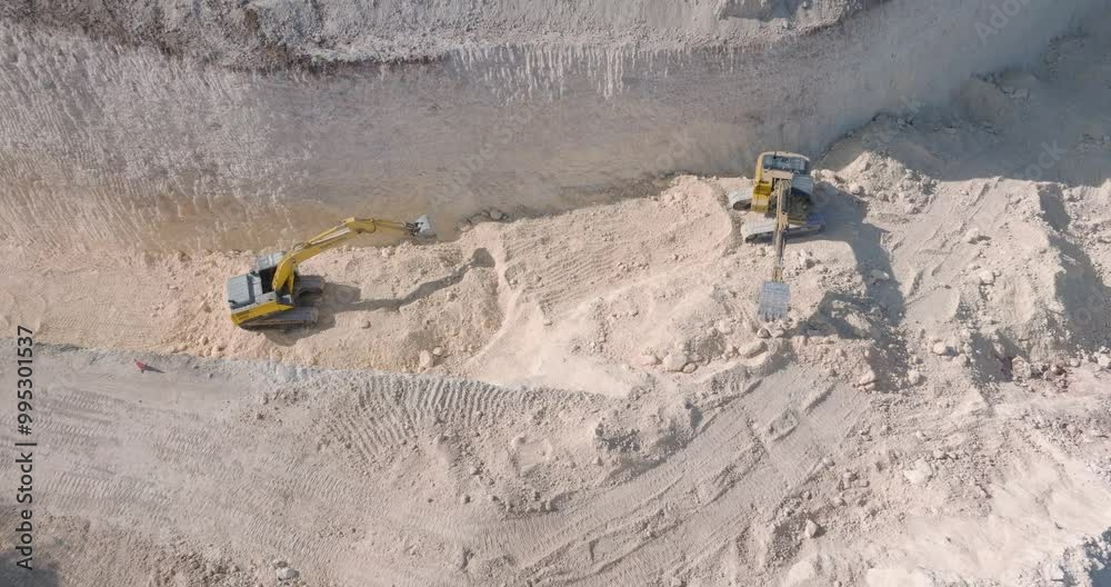 Top Down Drone Video of Environmental Destruction of the Limestone Cliffs near Pura Luhur Uluwatu Temple, Bali Indonesia with Massive Earth Clearing