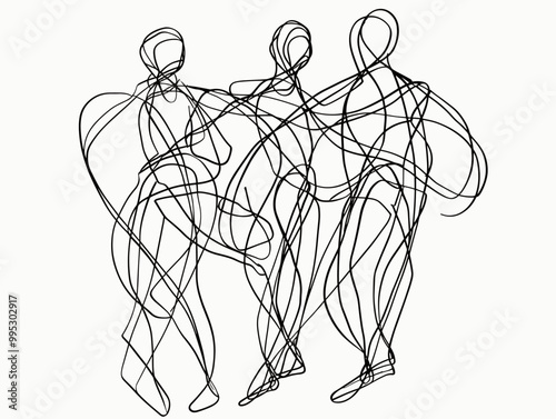 Intertwined Cultures: A Minimalist Symbol of Harmony and Coexistence