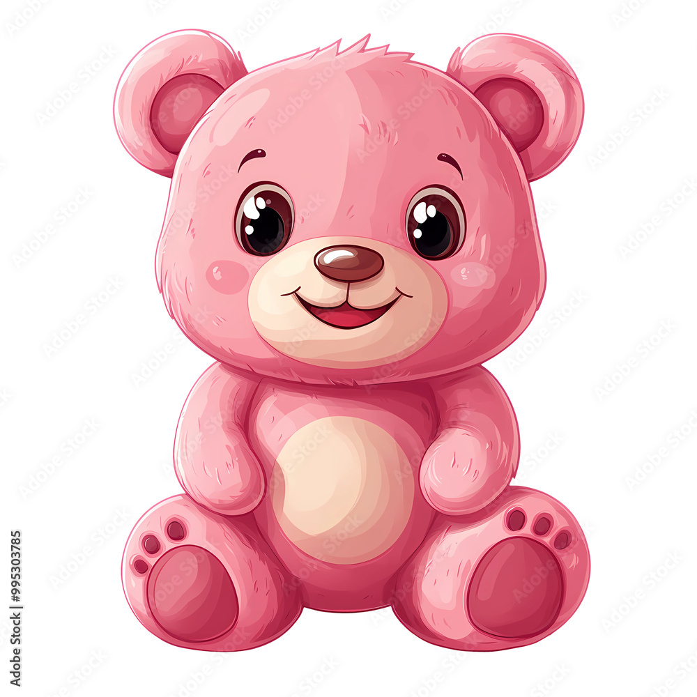 Lovingly illustrated cartoon teddy bear - perfect for nursery decorations, baby gifts, generated ai Lovingly illustrated cartoon teddy bear - perfect for nursery decorations, baby gifts, generated ai