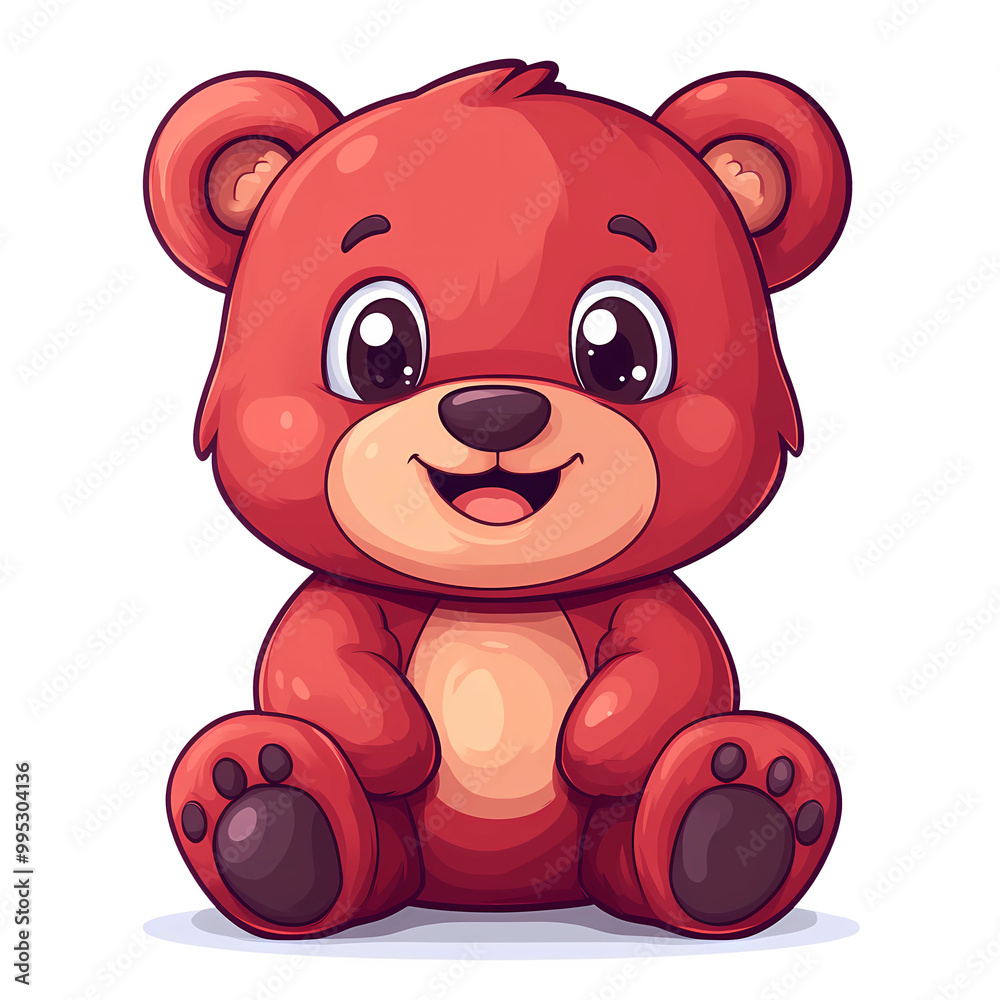 Fototapeta premium Lovingly illustrated cartoon teddy bear - perfect for nursery decorations, baby gifts, generated ai