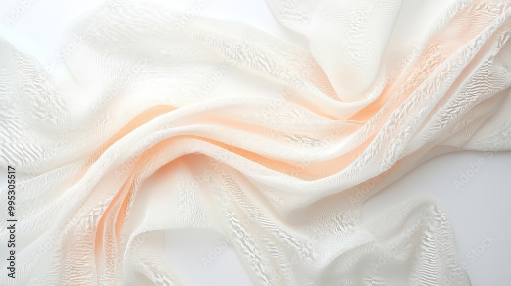 Obraz premium Soft White Fabric with Delicate Peach Highlights