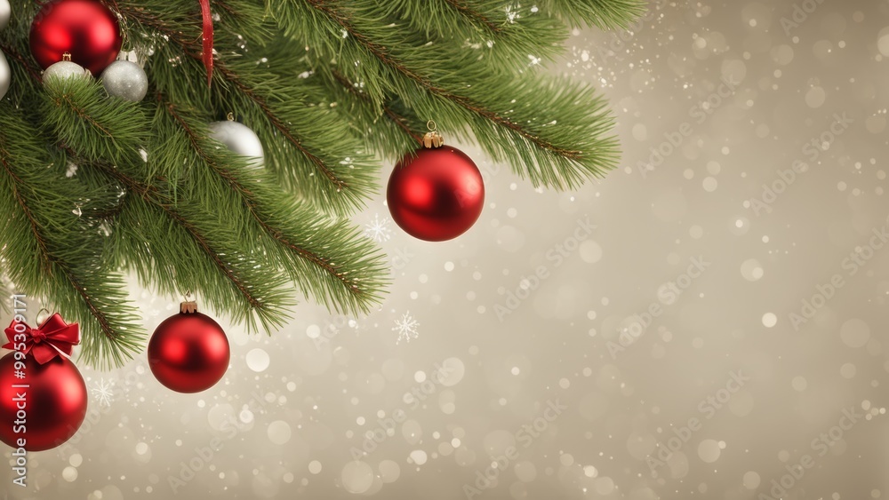 Obraz premium christmas tree with red balls