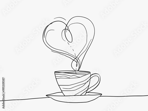 Single-Line Coffee Delight: A Heartfelt Moment of Everyday Beauty