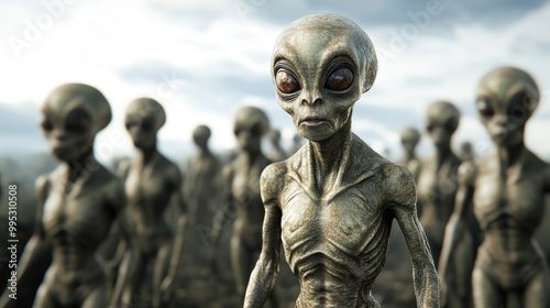 A realistic depiction of extraterrestrial beings from distant galaxies This illustration can be shared widely but be cautious it might frighten those unaccustomed to such images