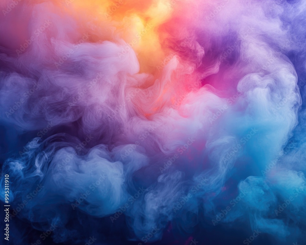 Fototapeta premium Vibrant multicolored smoke backdrop