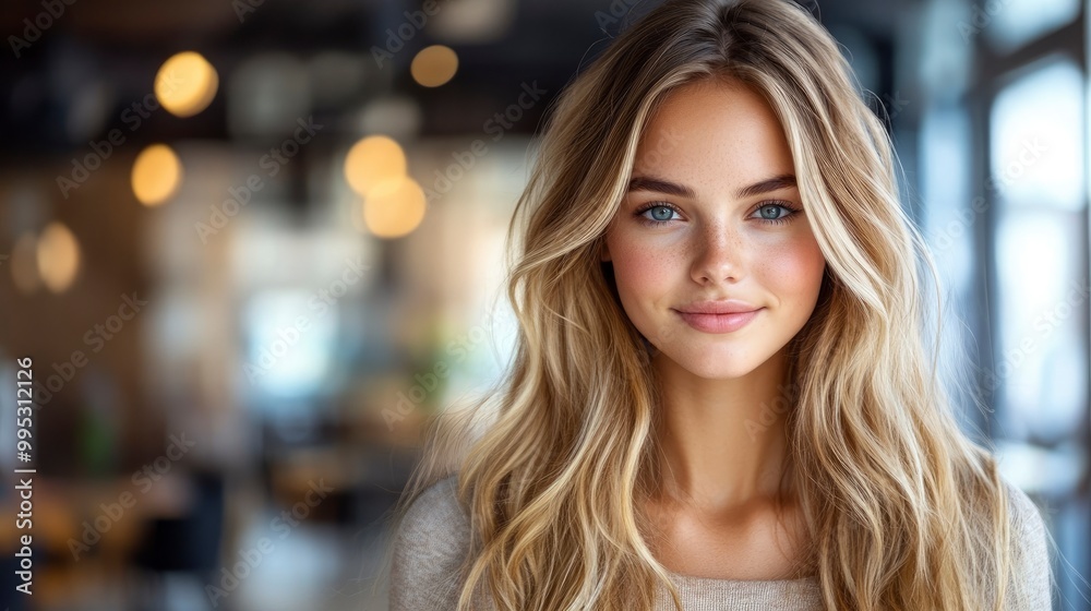 Portrait of a Beautiful Young Woman with Blonde Hair Portrait of a Beautiful Young Woman with Blonde Hair