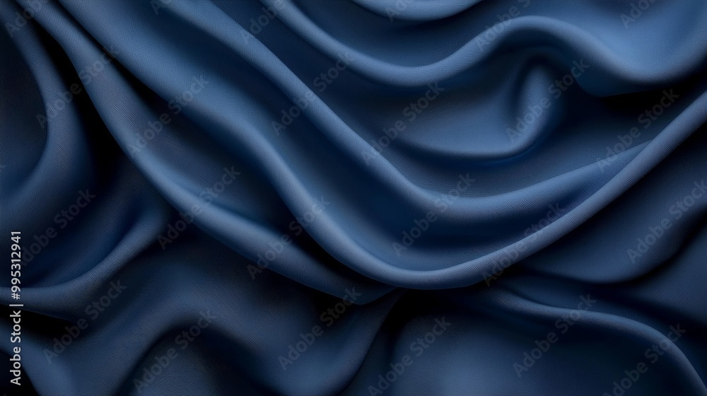 Obraz premium Elegant Blue Fabric Texture with Soft Drapes