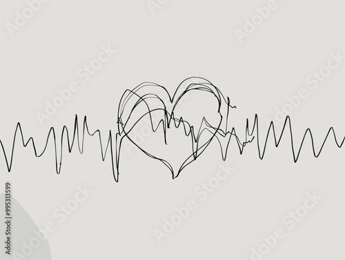 Single-Line Symbolization of the Heartbeat: An Artistic Depiction of Cardiovascular Health and Vitality