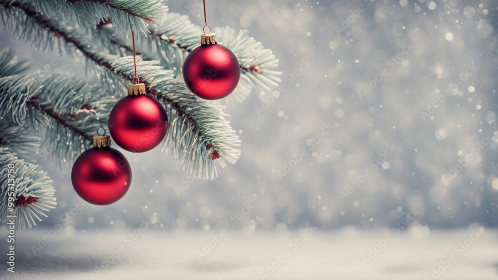 red christmas ball on snow red christmas ball on snow