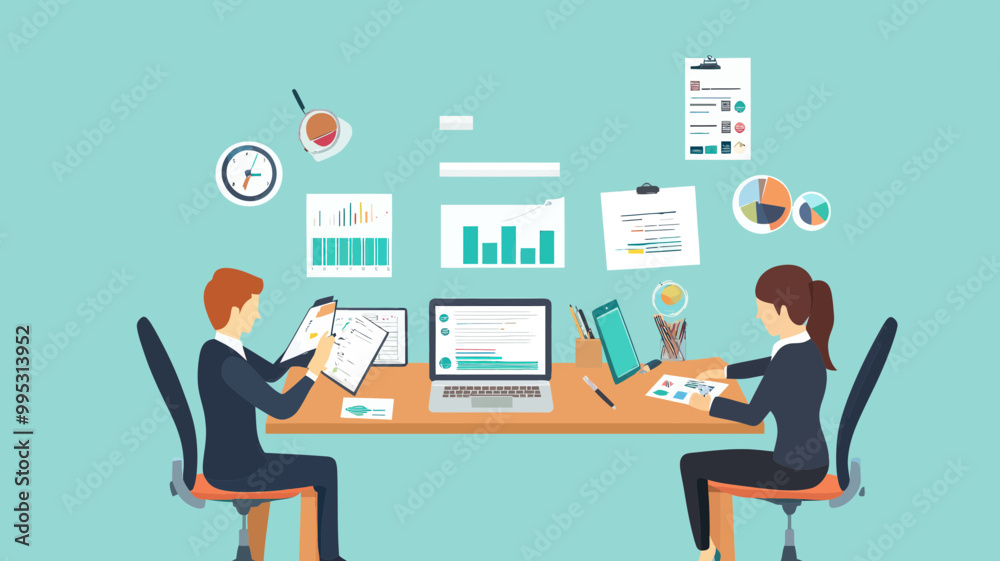 Team Collaboration on Marketing Analytics and Accounting Projects in Modern Office Environment Team Collaboration on Marketing Analytics and Accounting Projects in Modern Office Environment