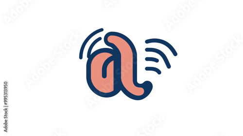Hearing Icon - Modern Thin Line Symbol for Sound, Communication, and Listening Concepts, Innovative Design for Medical, Technological, and Educational Applications