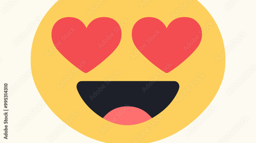 Heart-eyes Emoticon Vector Illustration - Love, Romance, and Happy Facial Expression Emoji For Social Media Graphics Heart-eyes Emoticon Vector Illustration - Love, Romance, and Happy Facial Expression Emoji For Social Media Graphics