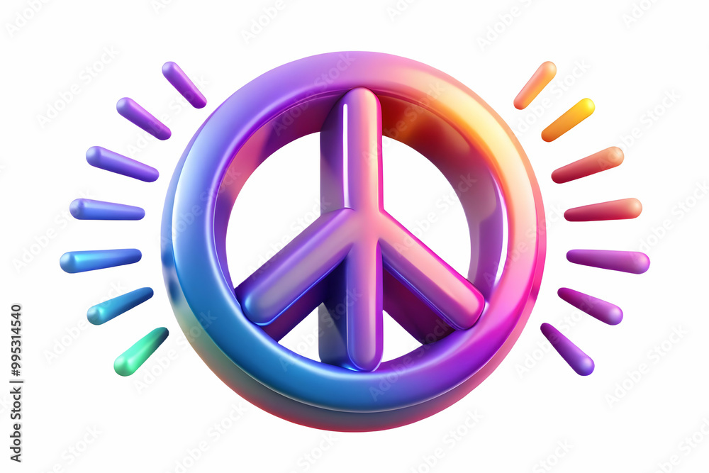 3D Glowing Peace Sign Icon with Abstract Light Burst - Symbolizing Peace and Equality for Human Rights Day in Vibrant Modern Design 3D Glowing Peace Sign Icon with Abstract Light Burst - Symbolizing Peace and Equality for Human Rights Day in Vibrant Modern Design