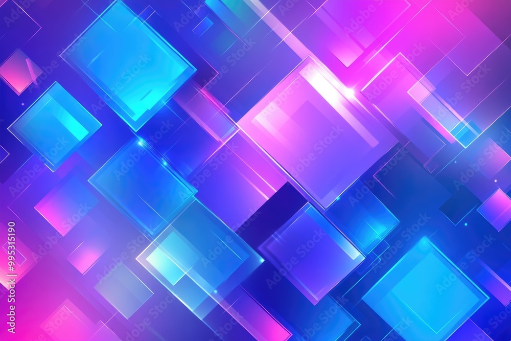 Vibrant abstract background with bright squares in blue and purple hues 2D cartoon style illustration suitable for banners presentations and brochures Vibrant abstract background with bright squares in blue and purple hues 2D cartoon style illustration suitable for banners presentations and brochures