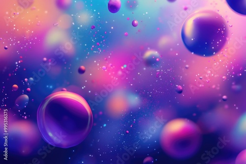 Vivid blurred gradient mesh designs featuring diverse color combinations 2D cartoon style illustration with unique splashes and violet spots creating a striking visual effect