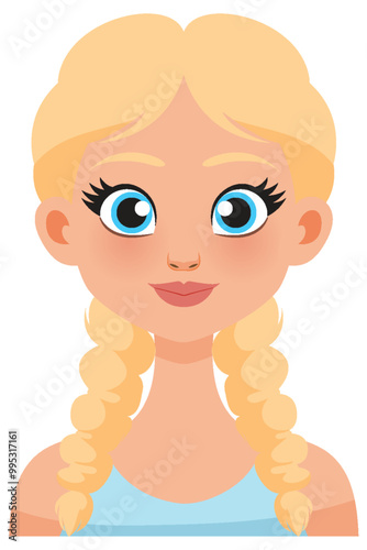 Blonde Girl with Braided Hair