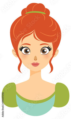 Elegant Princess with Red Hair