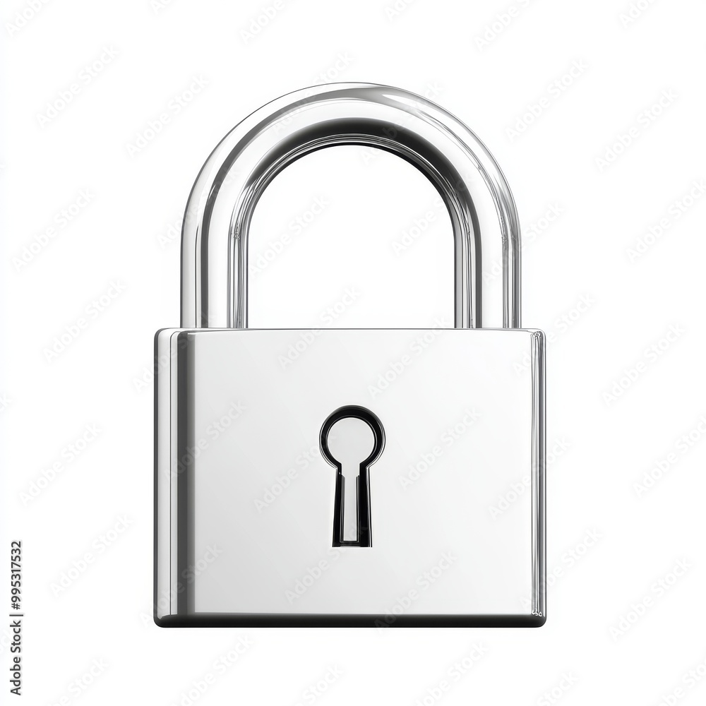 Secure Your Digital World with 3D Lock Icon - Promotional Space Included Secure Your Digital World with 3D Lock Icon - Promotional Space Included