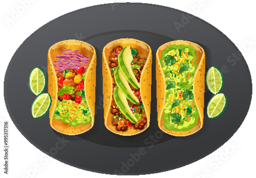 Delicious Mexican Tacos Platter