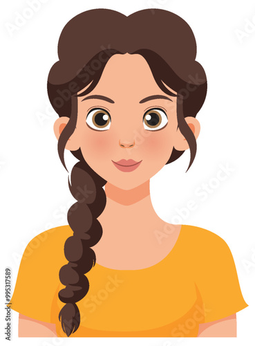Smiling Woman with Braided Hair